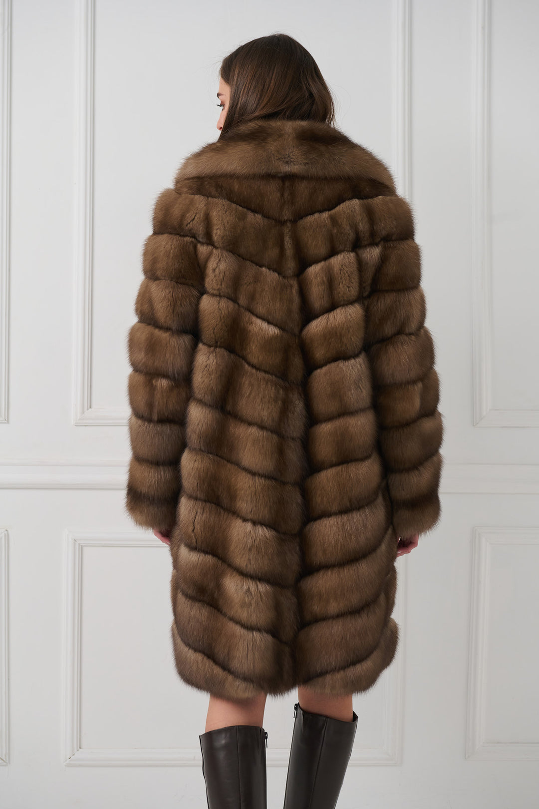 Manteau en fourrure sable
