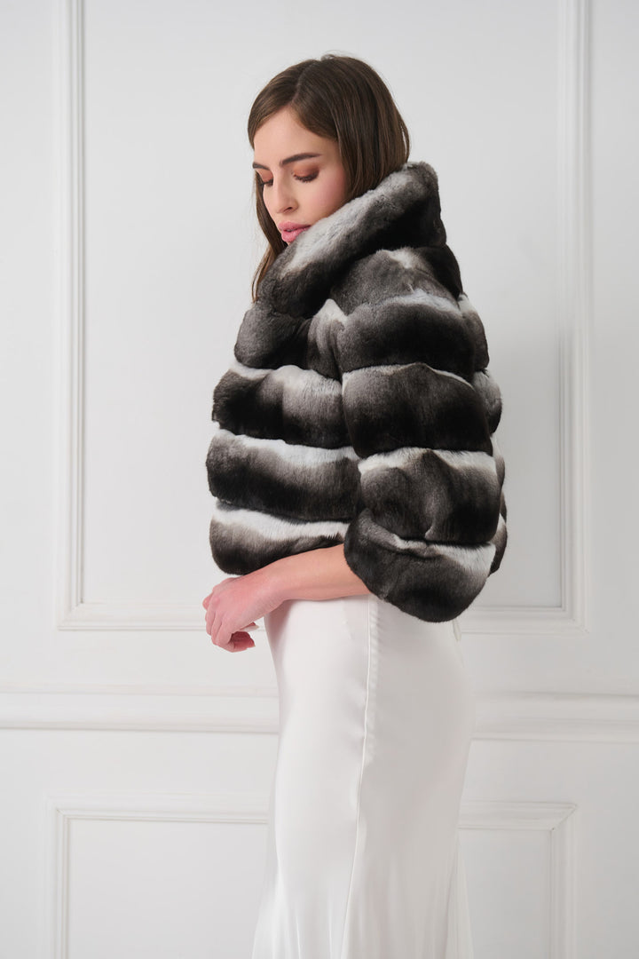 Veste courte en chinchilla