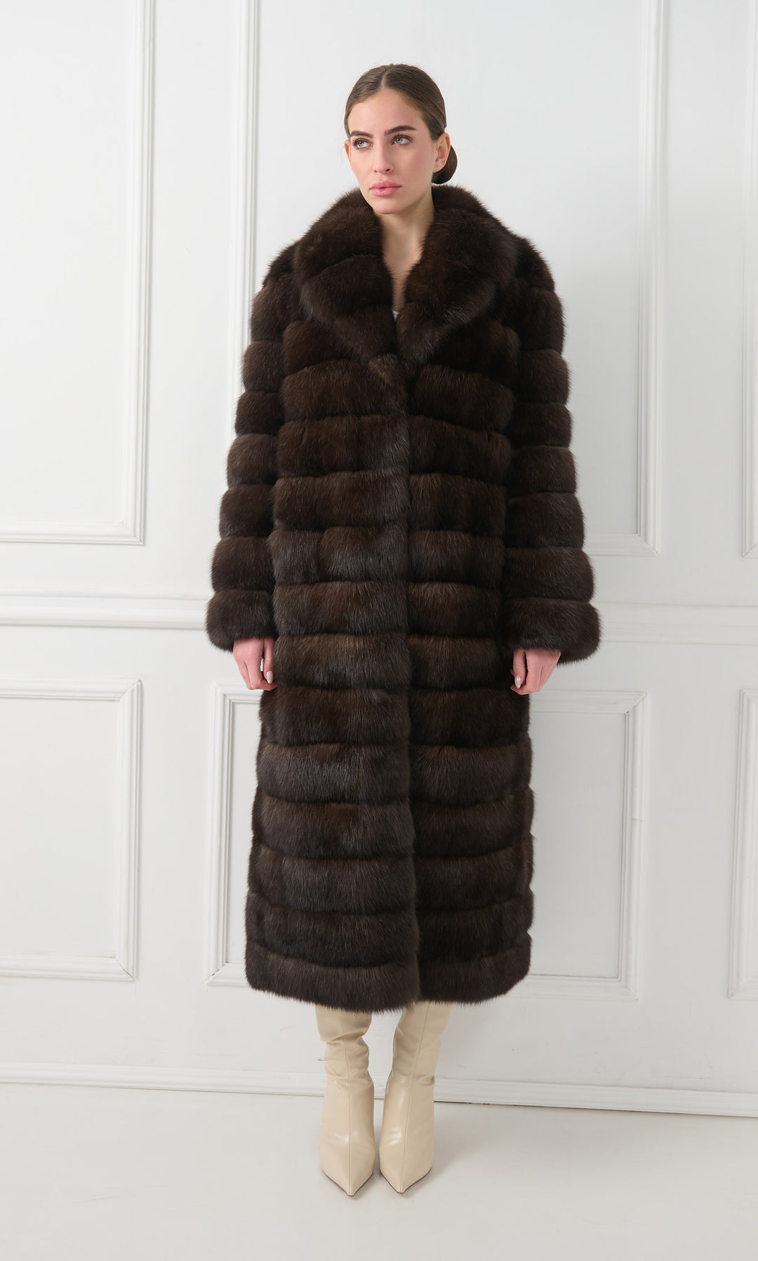 Manteau en zibeline longue