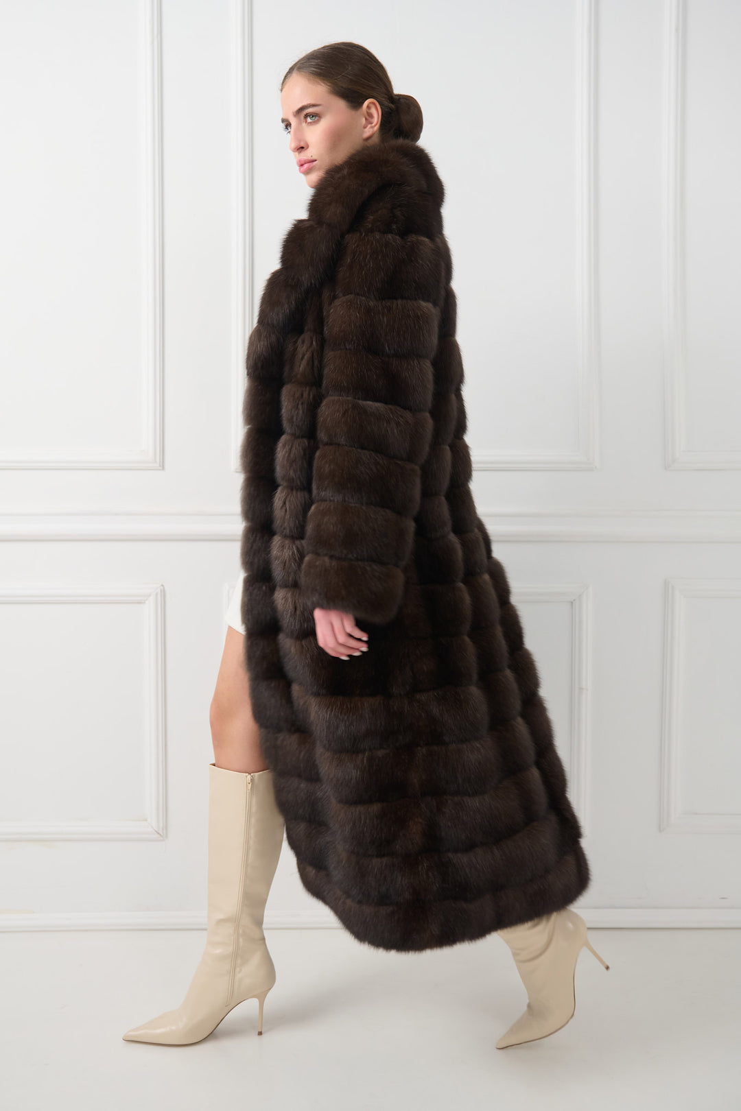 Manteau en zibeline longue