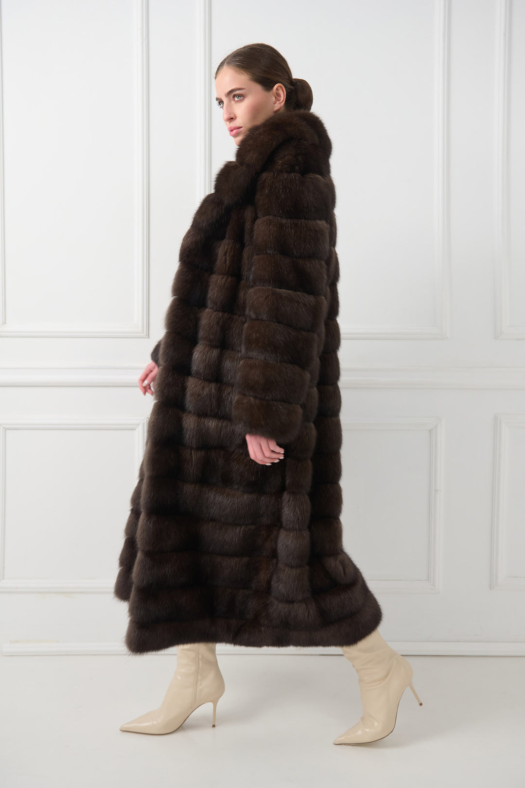 Manteau en zibeline longue