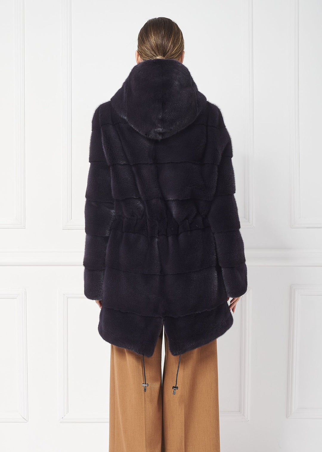 Exclusive hooded mink parka jacket