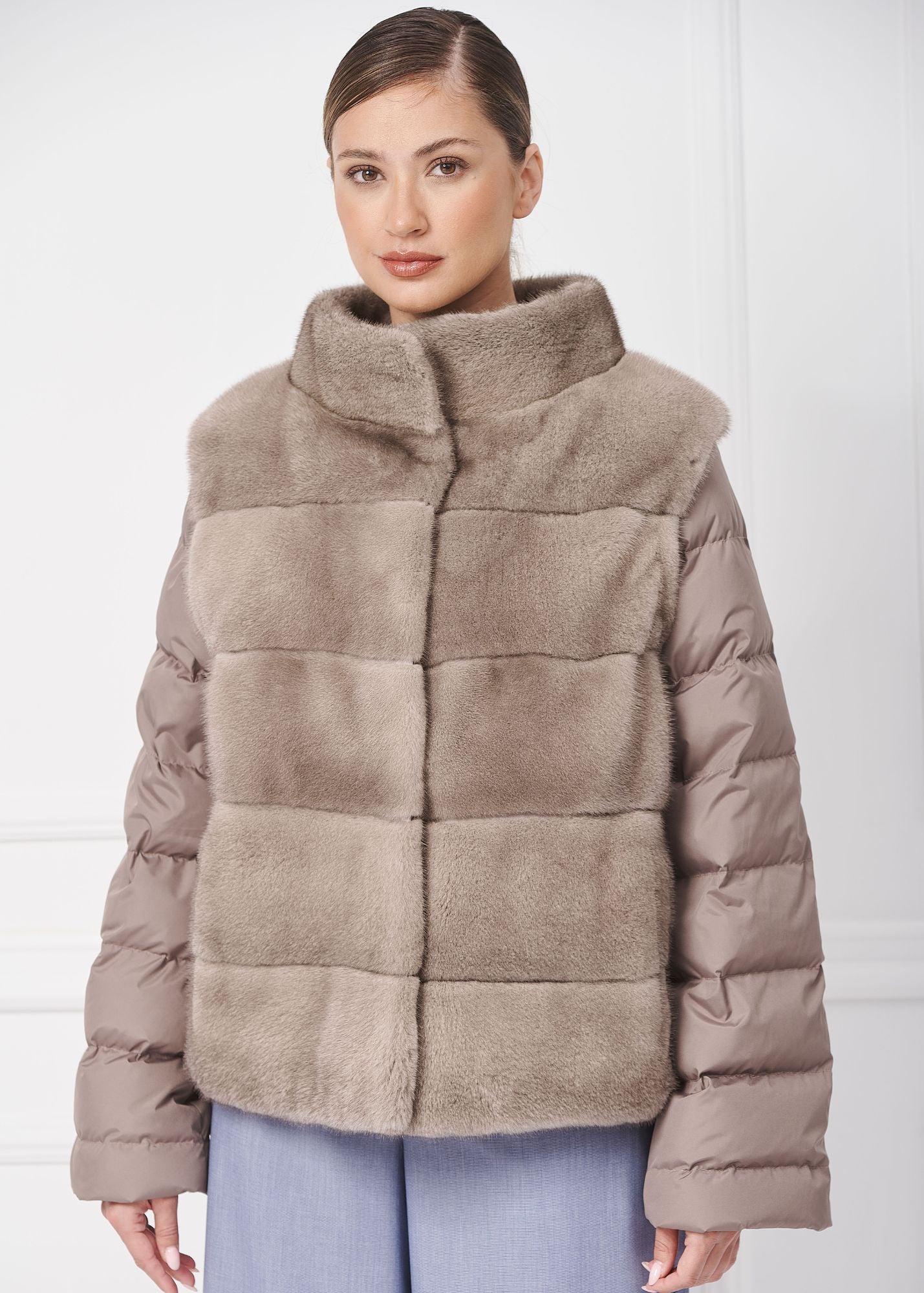 Nerzjacke /gestrickte 2024 Nerz Jacke/ Mink