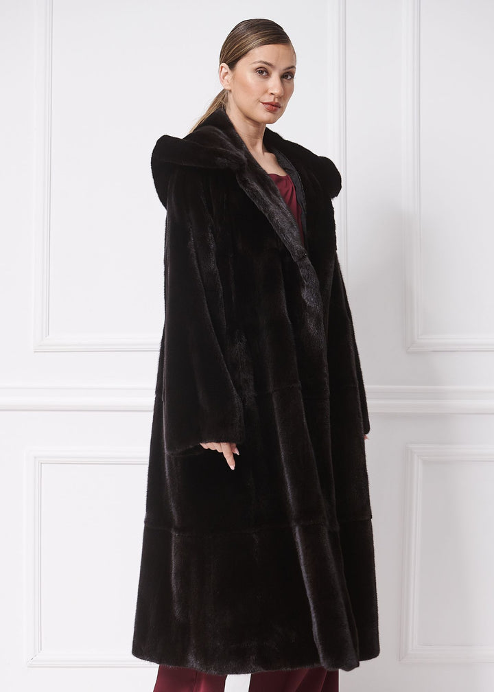 Luxueux manteau long en vison