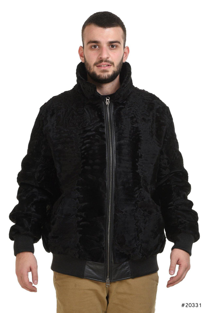 Veste bomber pour homme en agneau persan