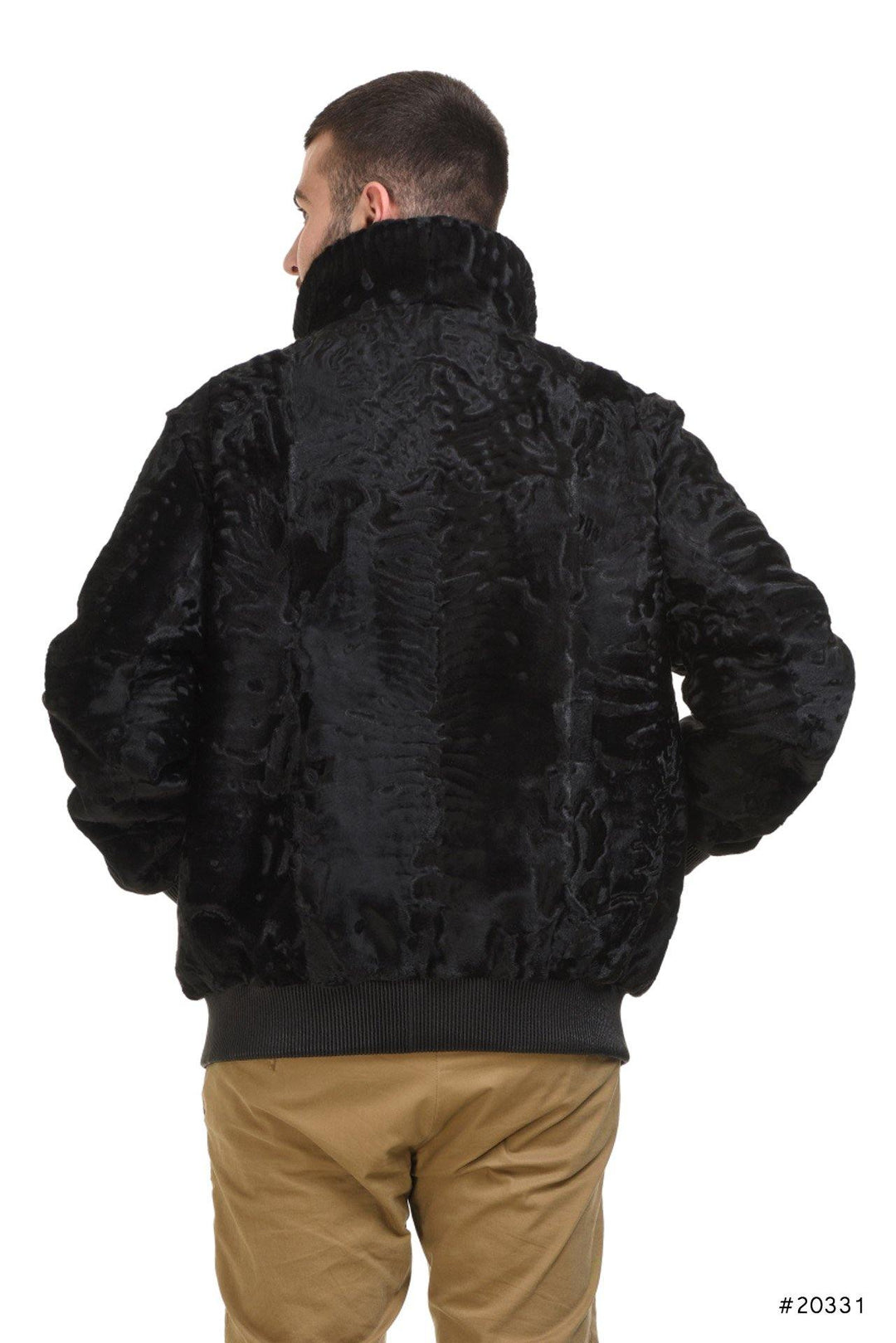 Veste bomber pour homme en agneau persan