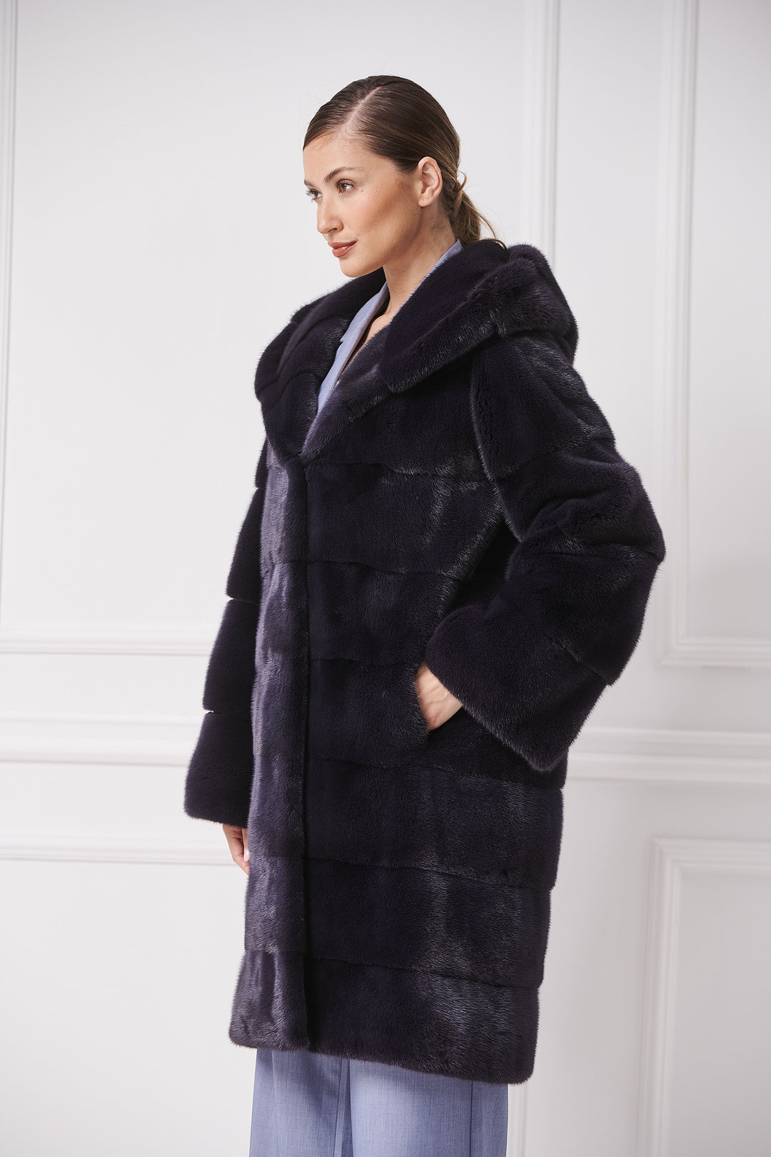 Sportive Chic A-Line Mink Coat