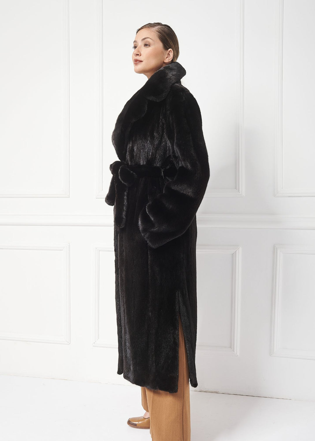 Luxurious long mink coat