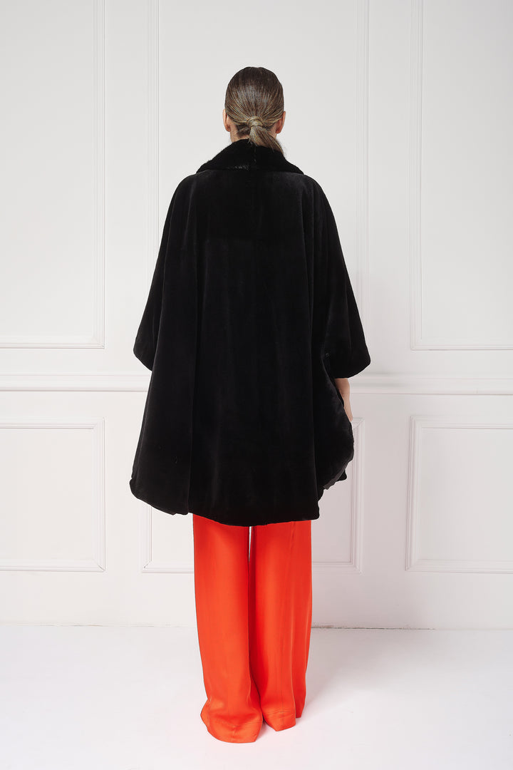 Sheared mink cape coat