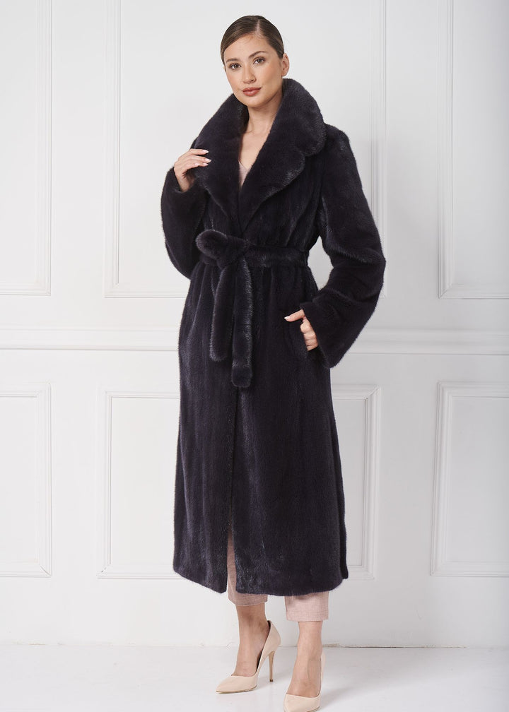 Luxueux manteau long en vison