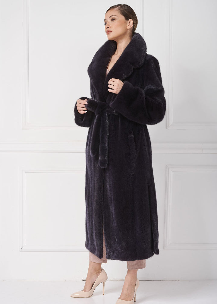 Luxueux manteau long en vison