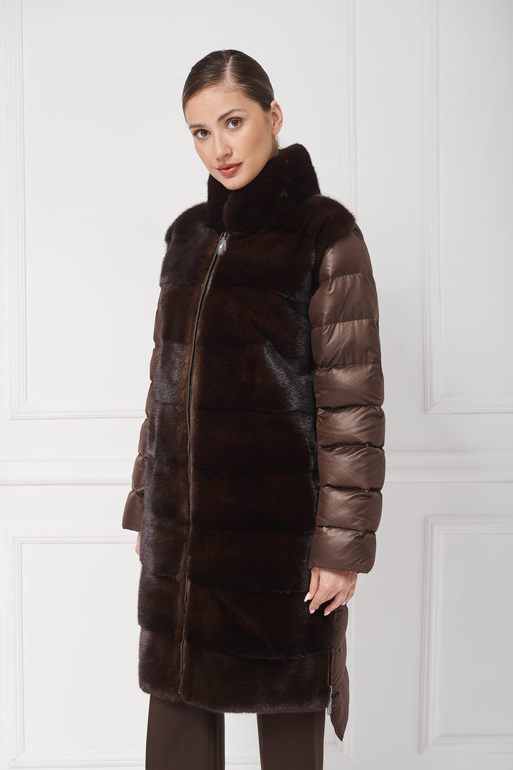 MANTEAU EN DUVET DE VISON