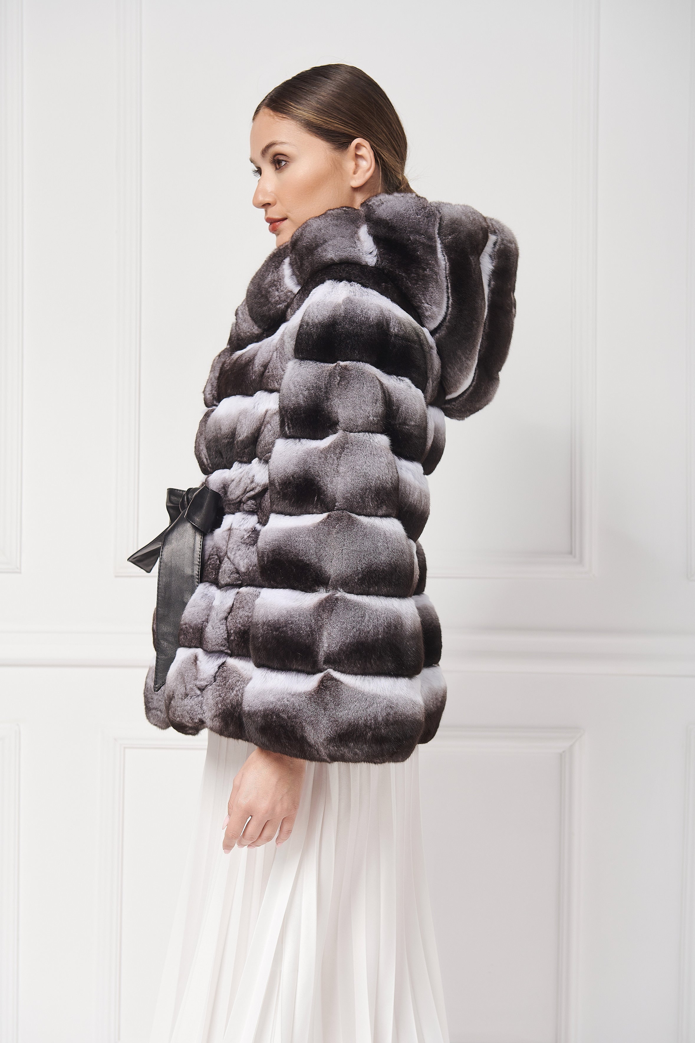 Hooded Chinchilla Fur Jacket – Manakas Frankfurt