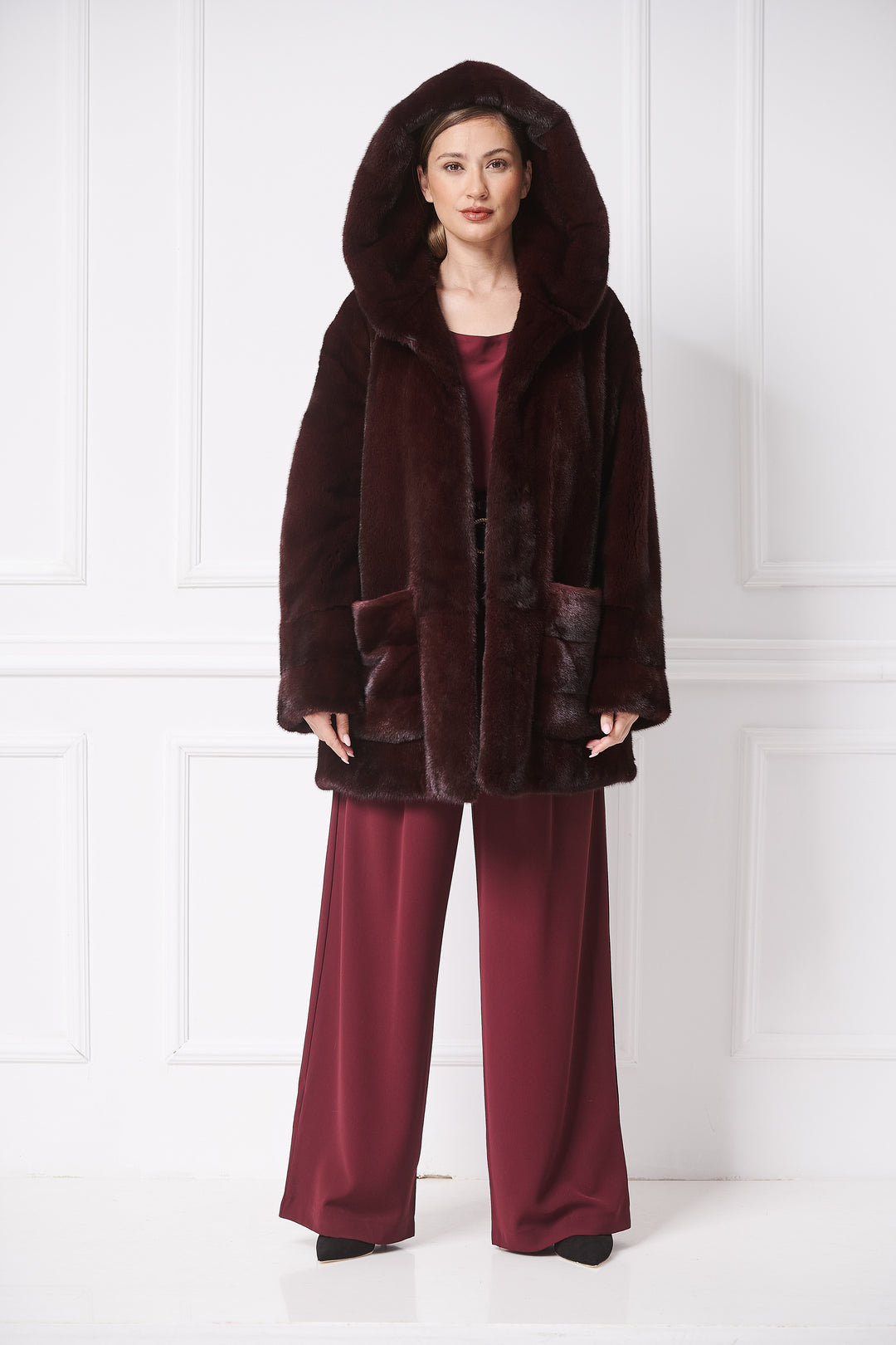 Casual Hooded Mink Jacket