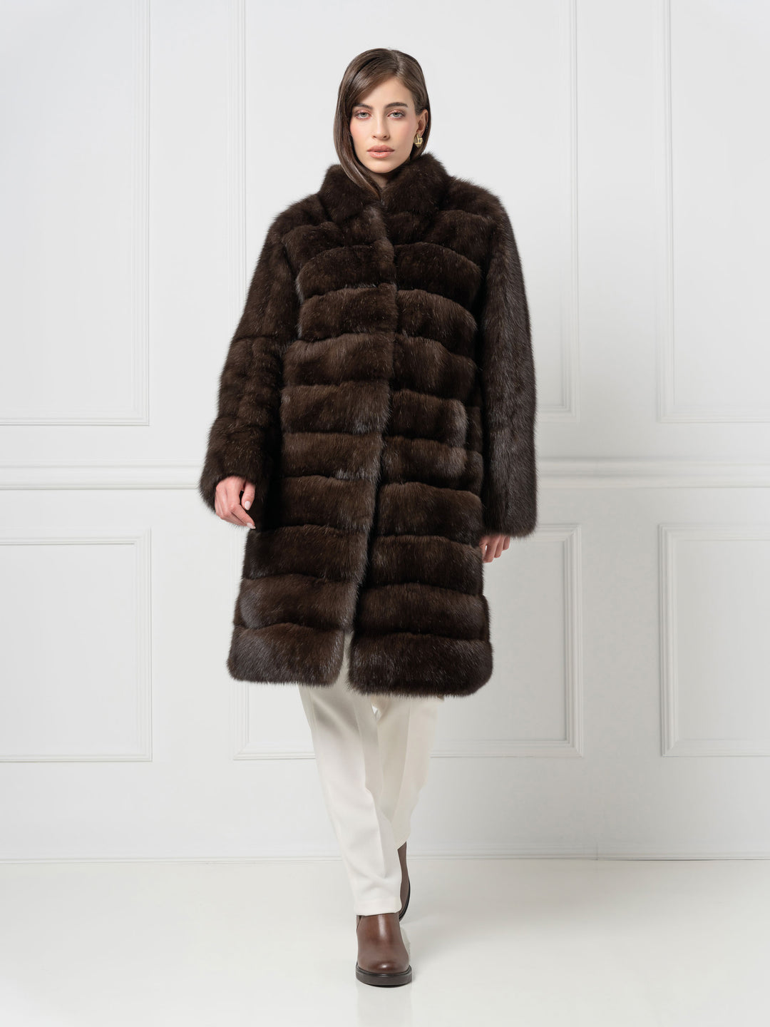Sable Coat with Vertical Sleeves
