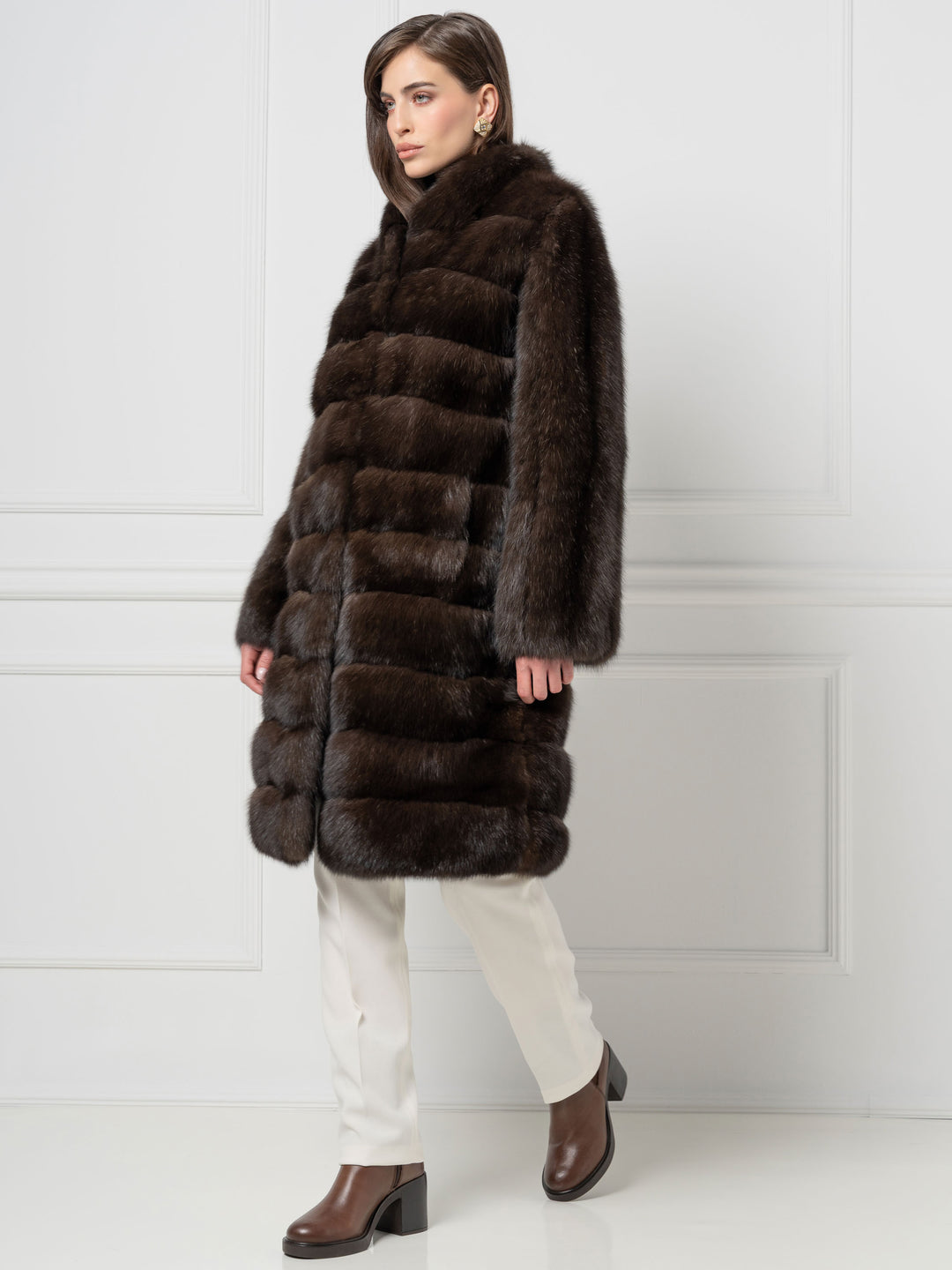 Sable Coat with Vertical Sleeves