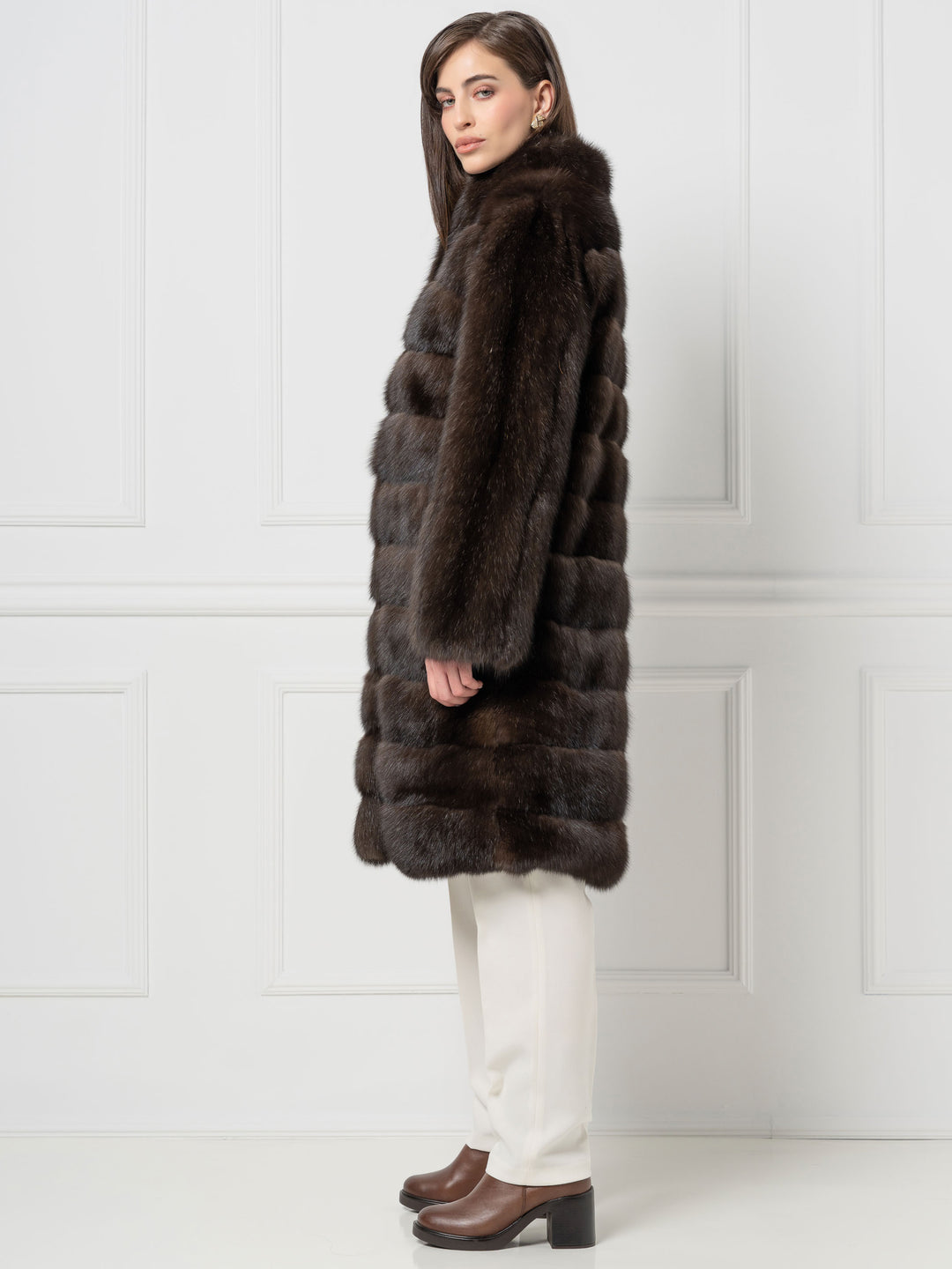 Sable Coat with Vertical Sleeves
