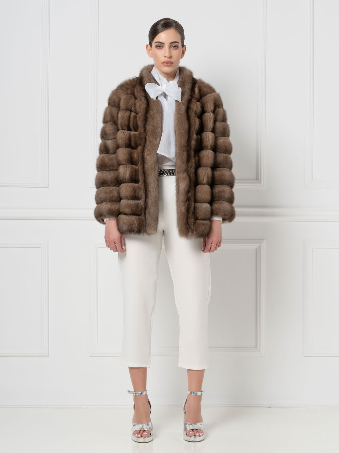 Short Sable Jacket with Front Design