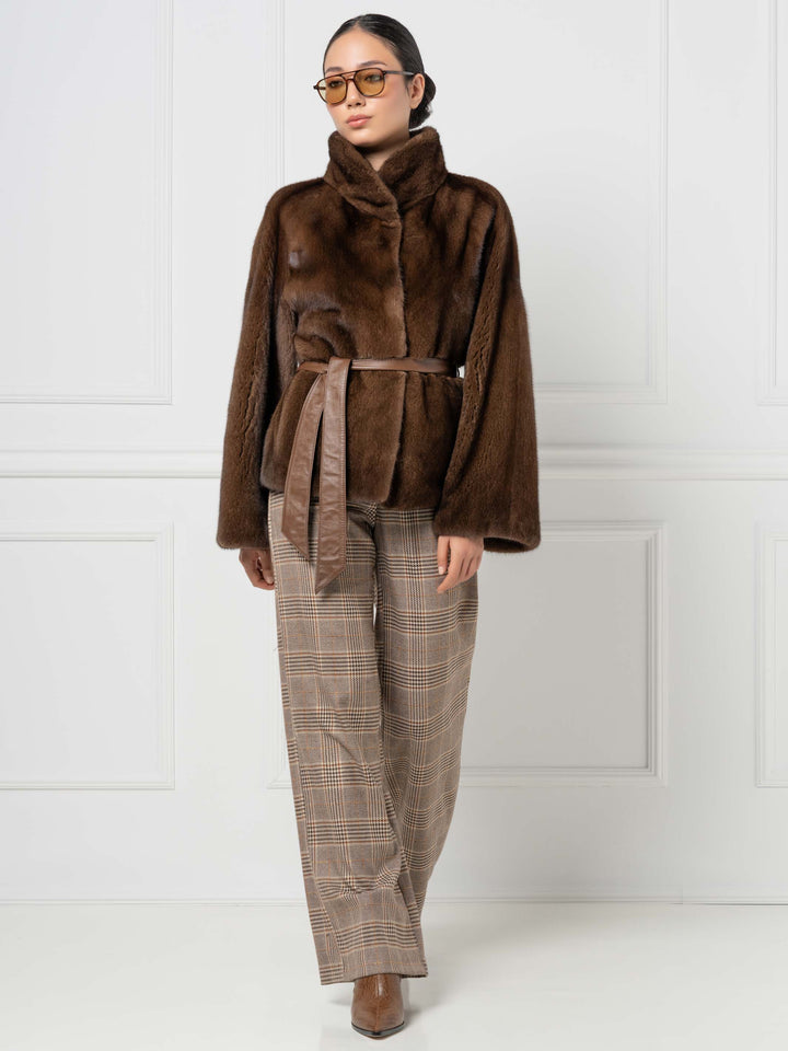Mink Jacket with leather Belt