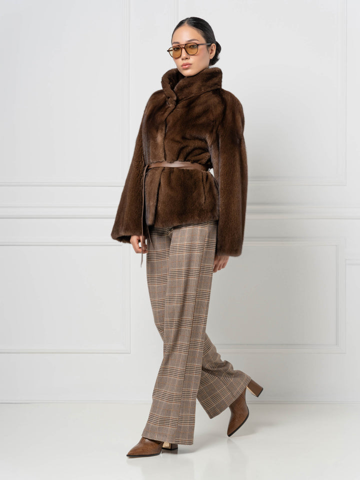 Mink Jacket with leather Belt