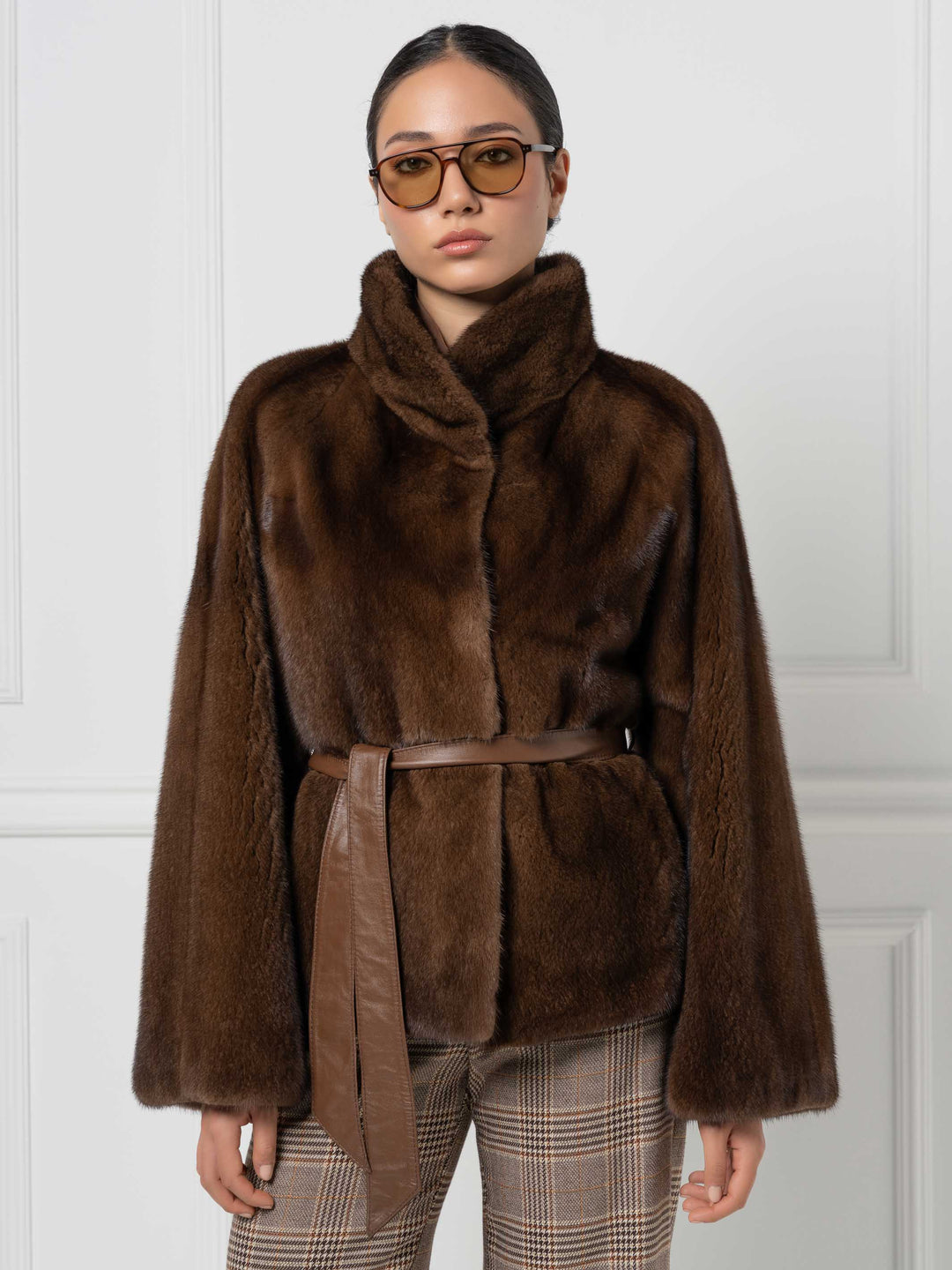 Mink Jacket with leather Belt