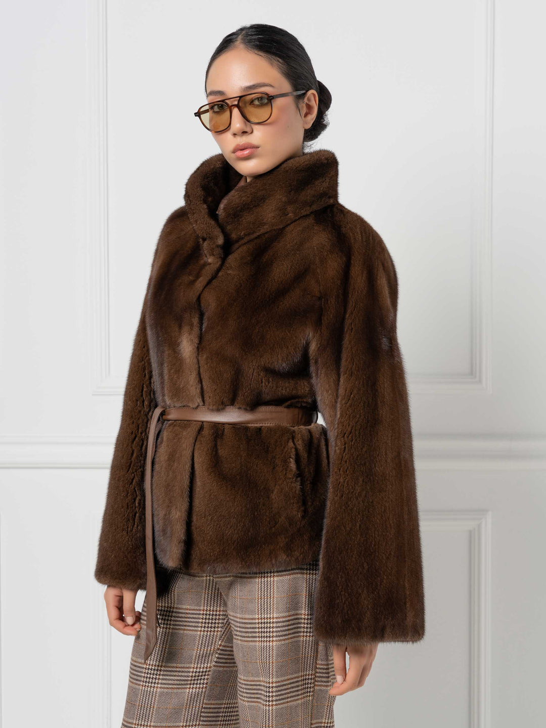 Mink Jacket with leather Belt
