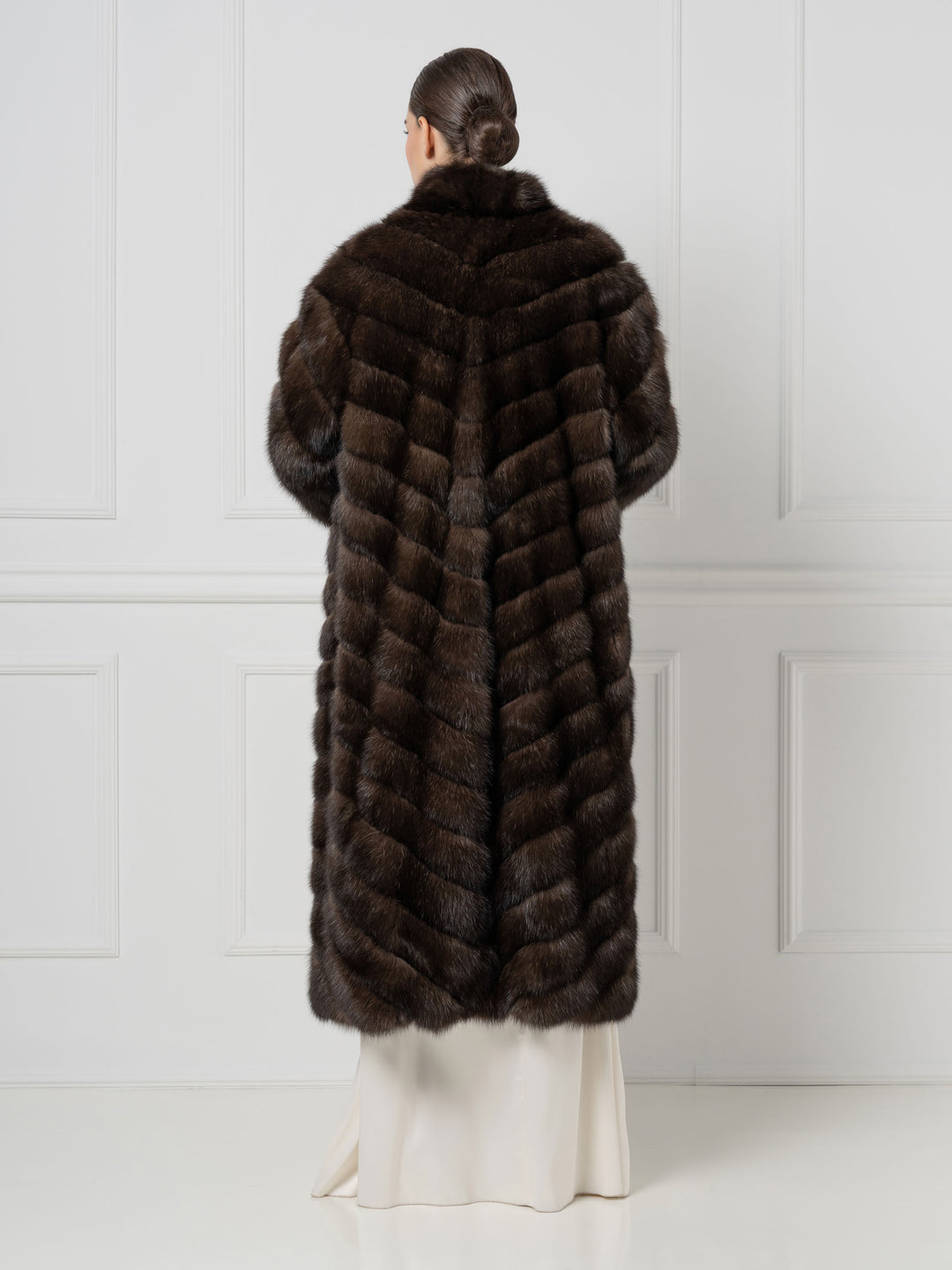 Chevron Long Sable Coat