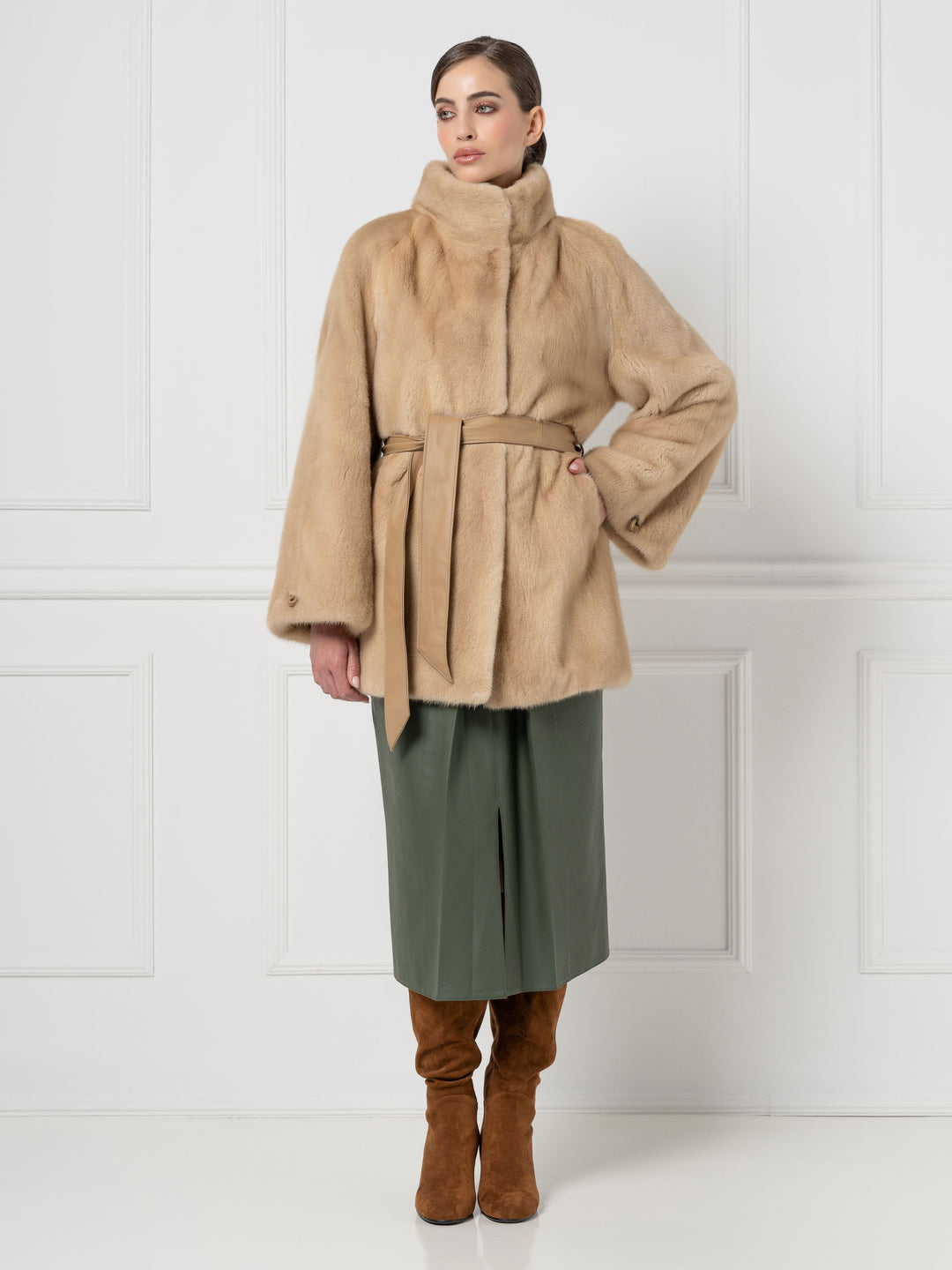 Belted Mink Jacket