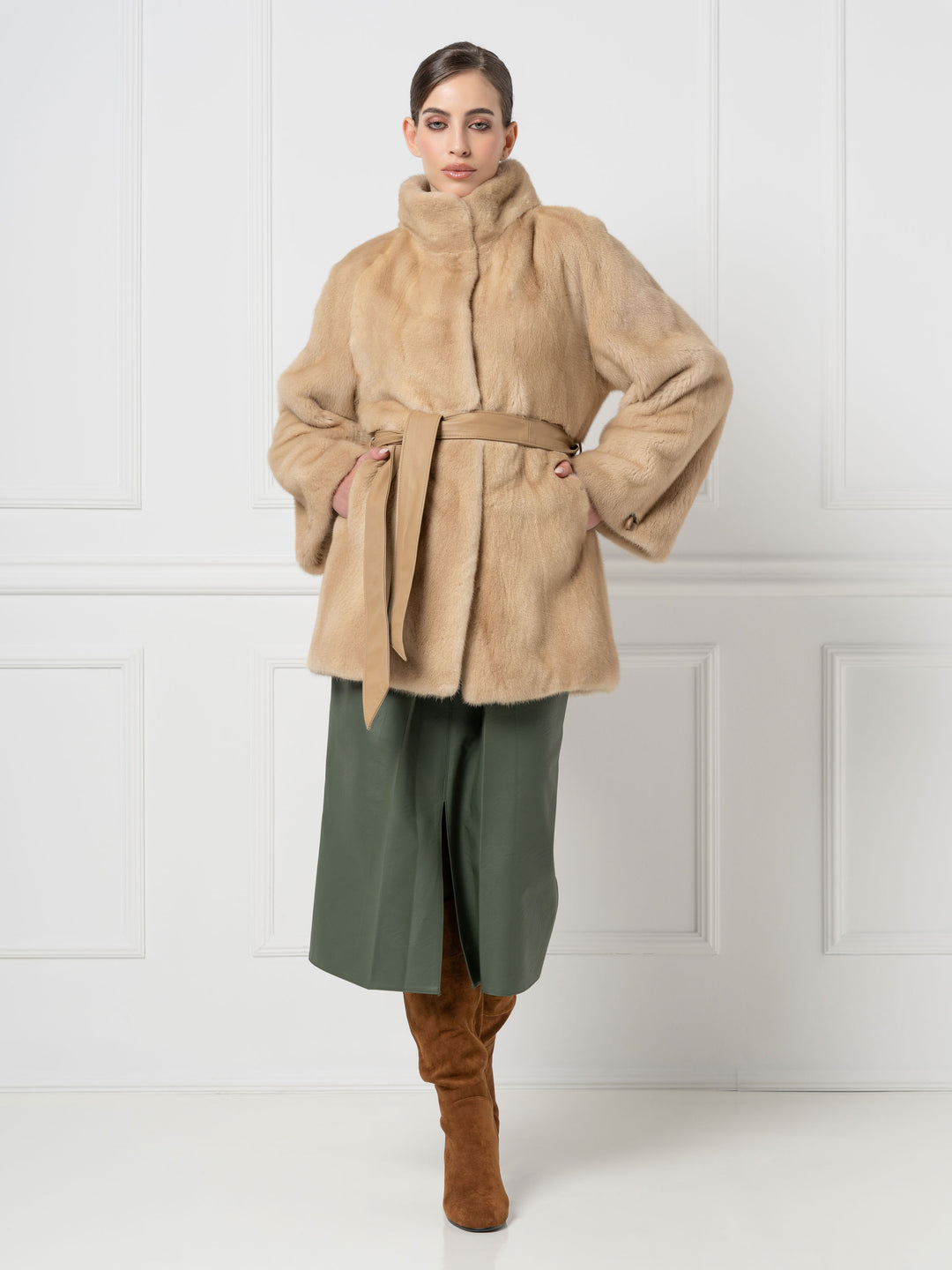 Belted Mink Jacket