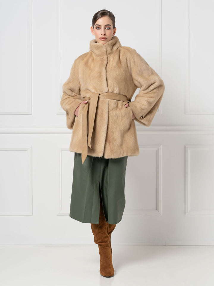Belted Mink Jacket