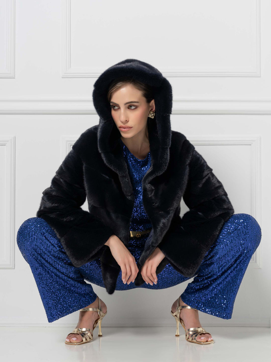 Mink Jacket with an oversized hood