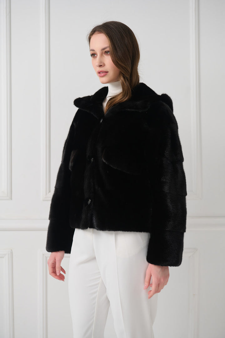 Mink Fur Jacket with Hood