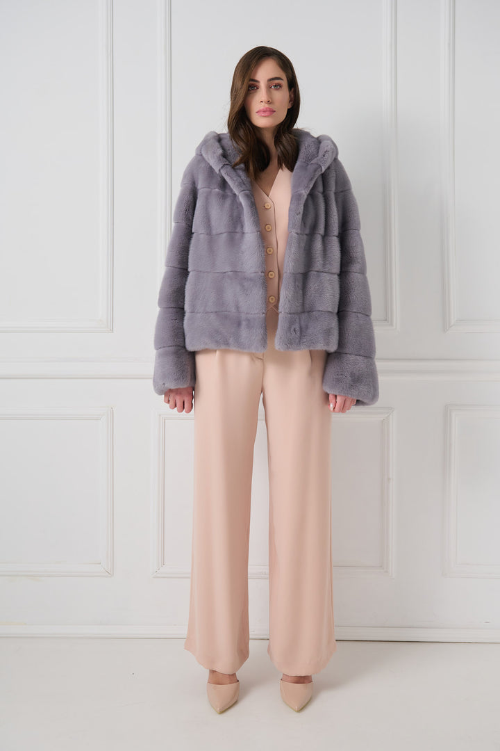 Classic Hooded Mink Fur Jacket