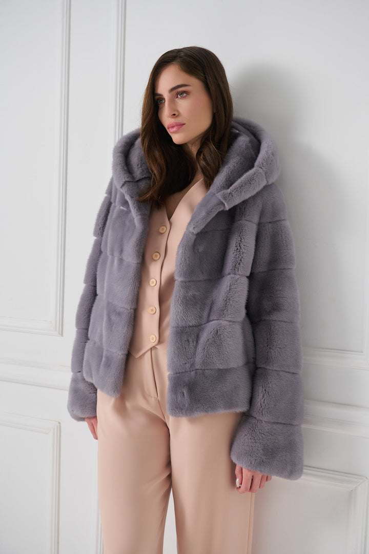 Classic Hooded Mink Fur Jacket