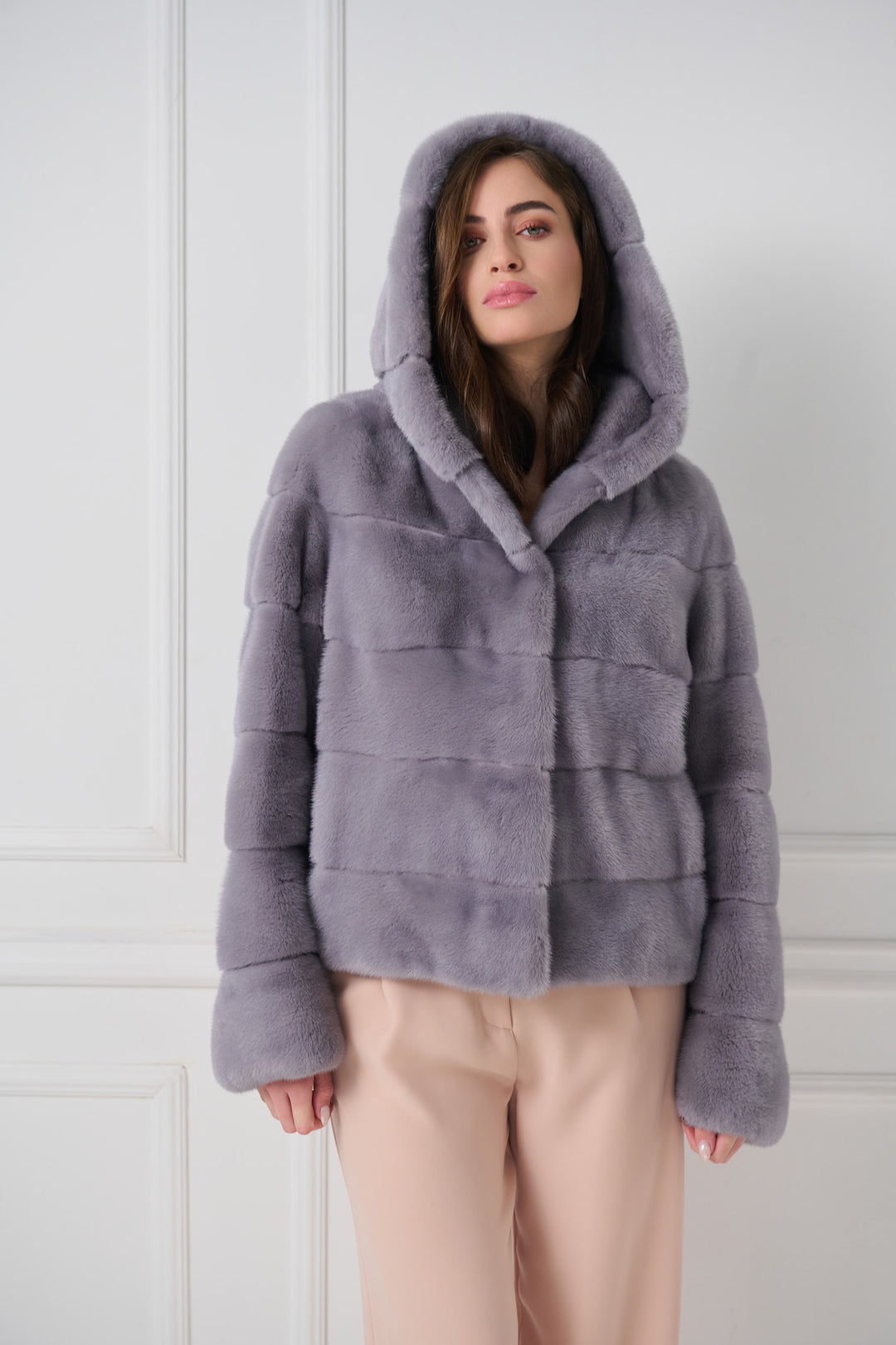 Classic Hooded Mink Fur Jacket