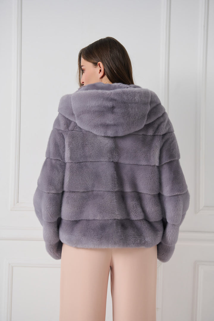 Classic Hooded Mink Fur Jacket