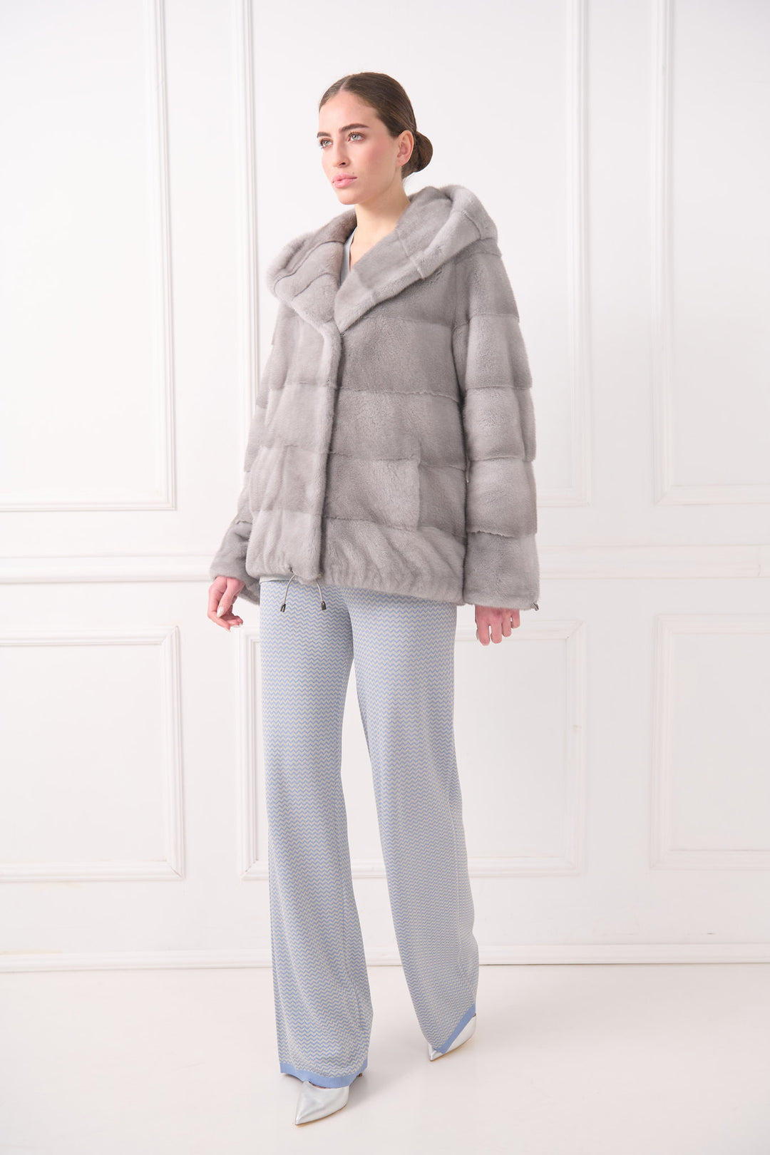 Kapuzenjacke aus Nerzpelz