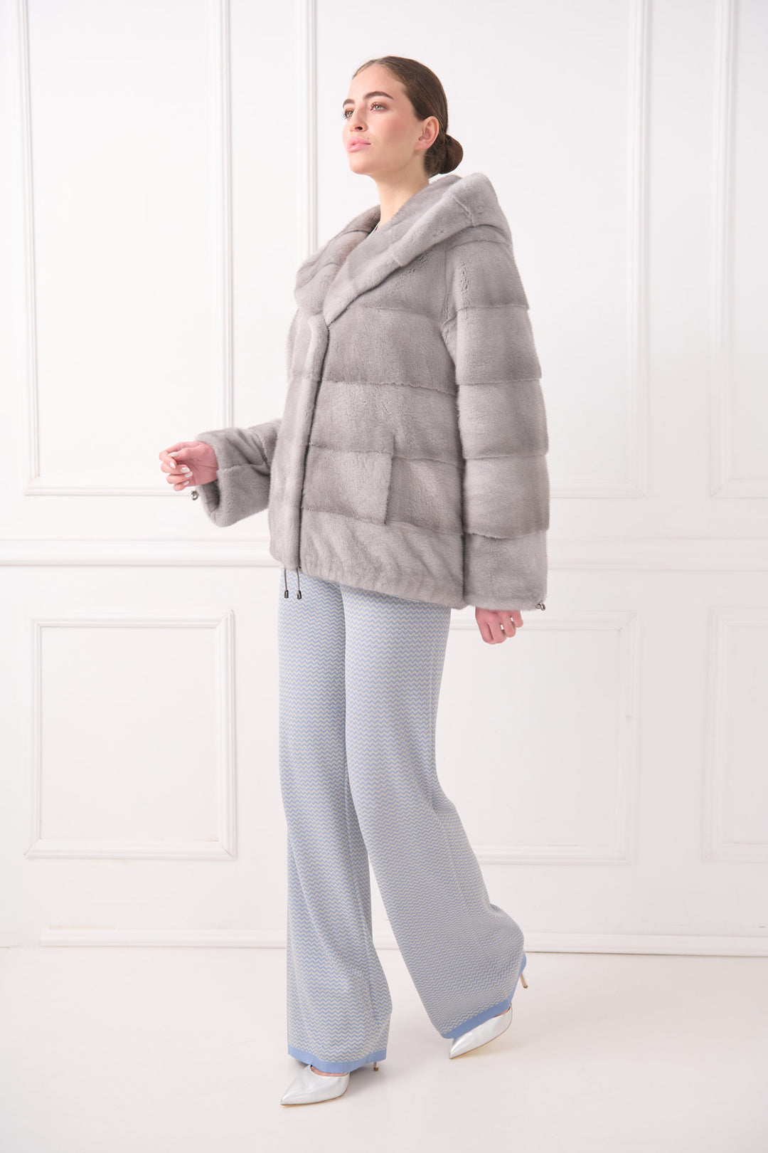 Kapuzenjacke aus Nerzpelz