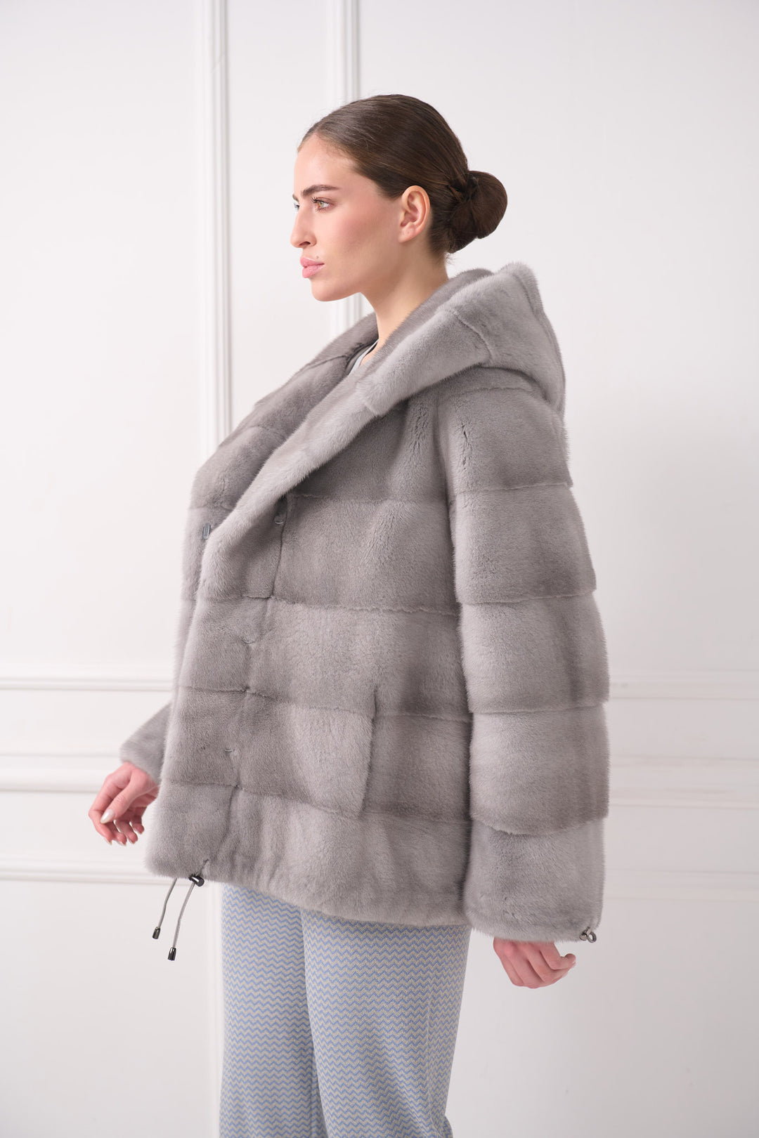 Kapuzenjacke aus Nerzpelz