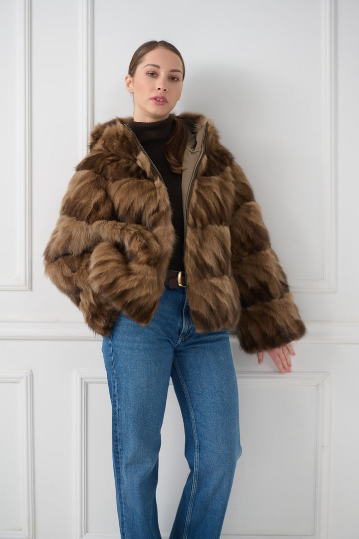 Reversible Hooded Sable Jacket