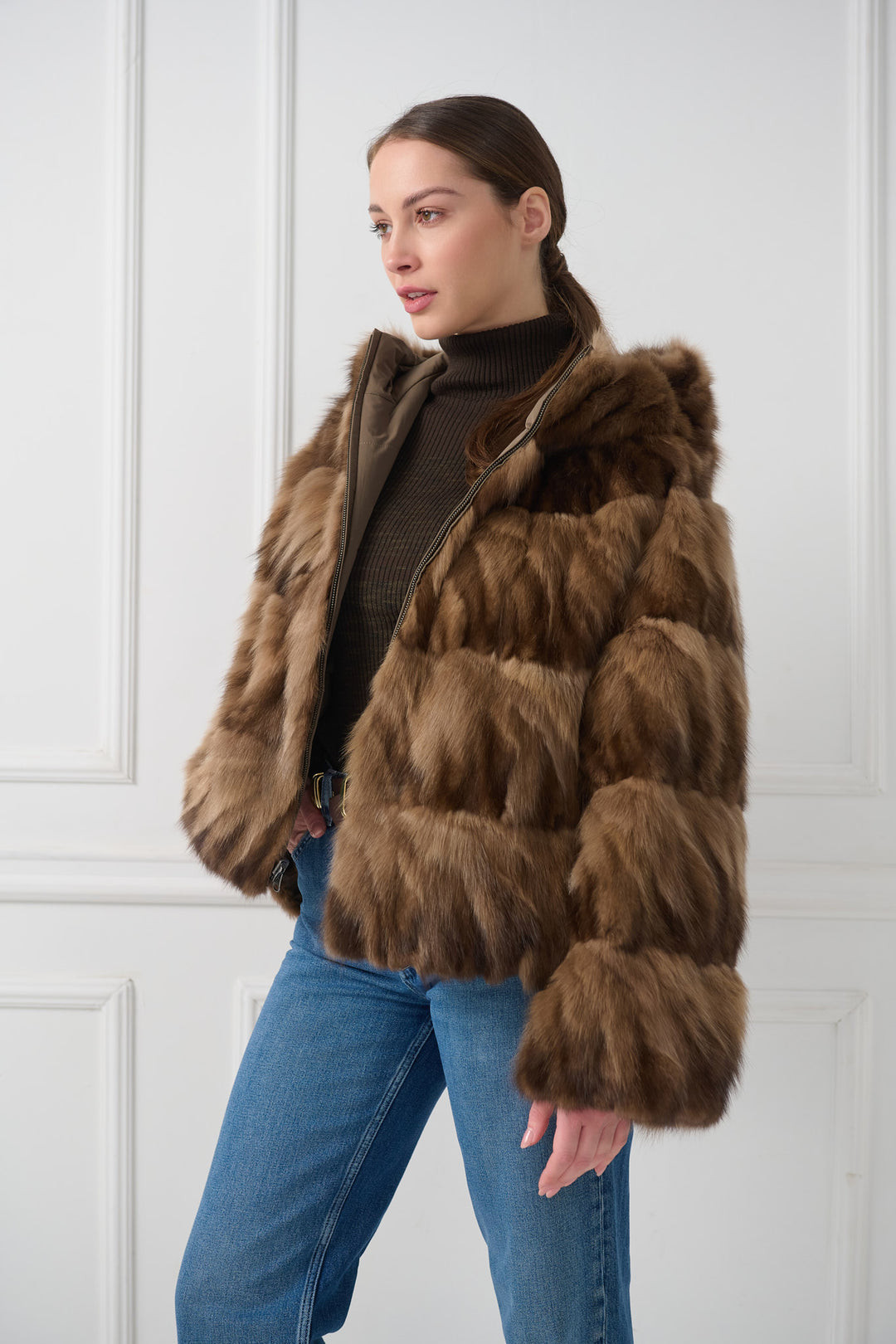 Reversible Hooded Sable Jacket