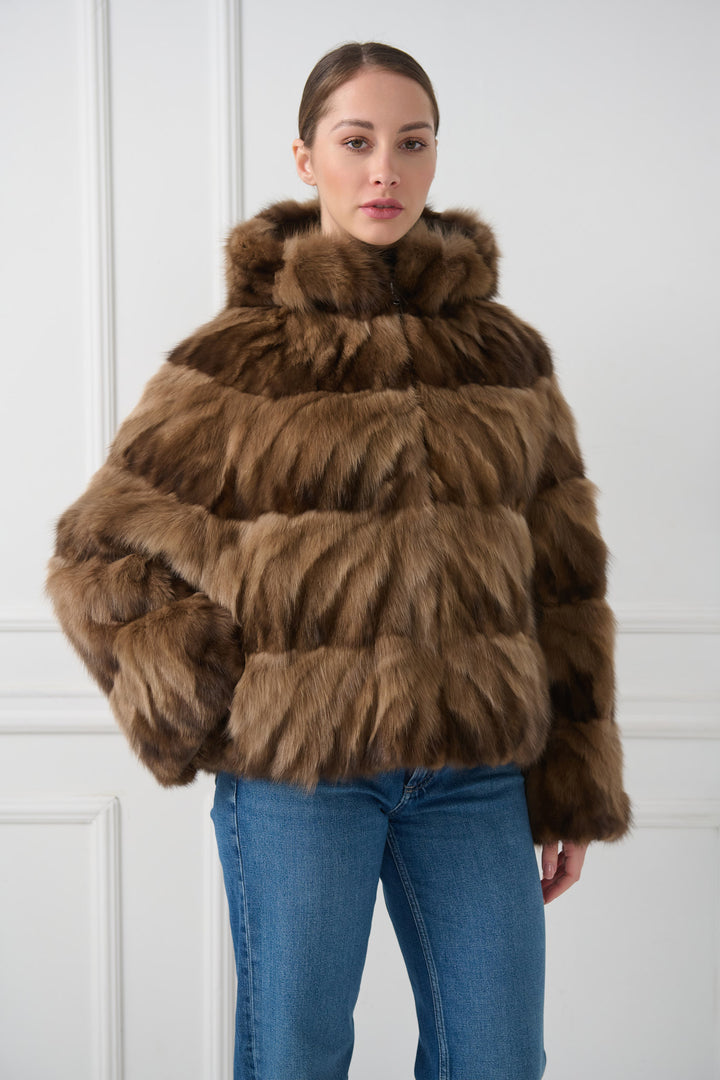 Reversible Hooded Sable Jacket