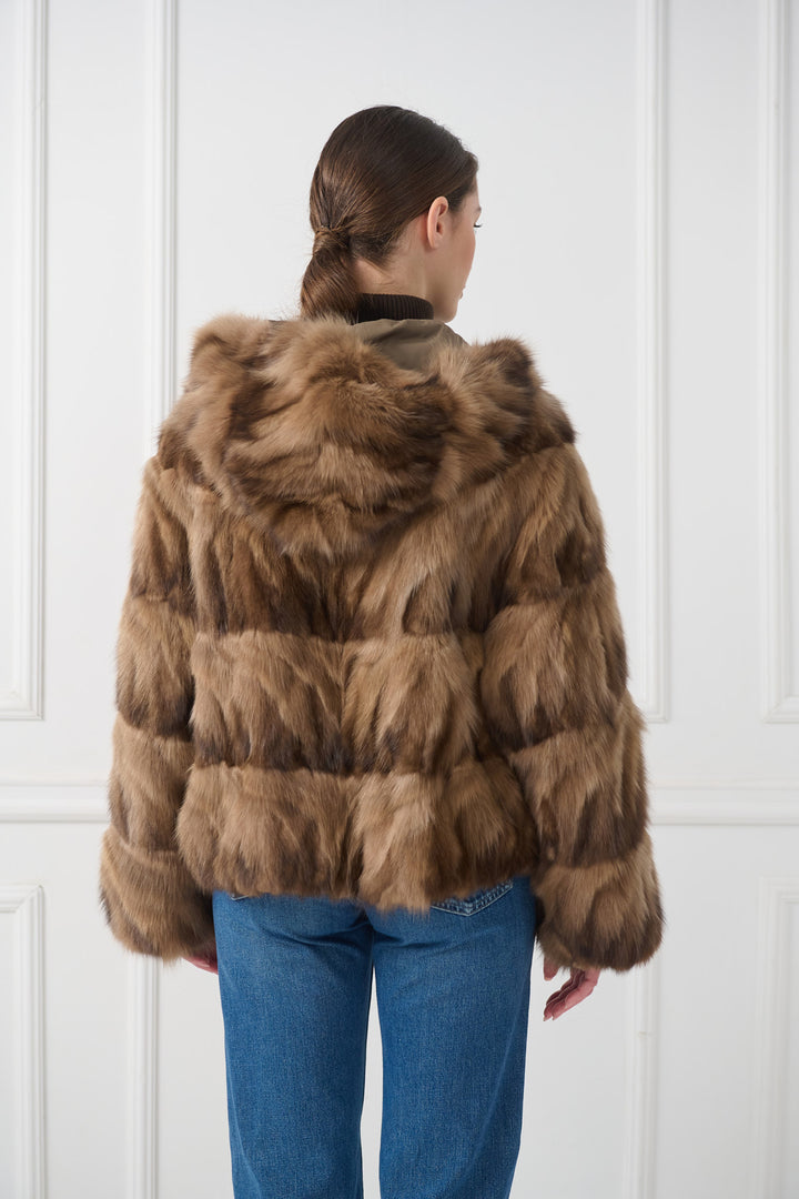 Reversible Hooded Sable Jacket