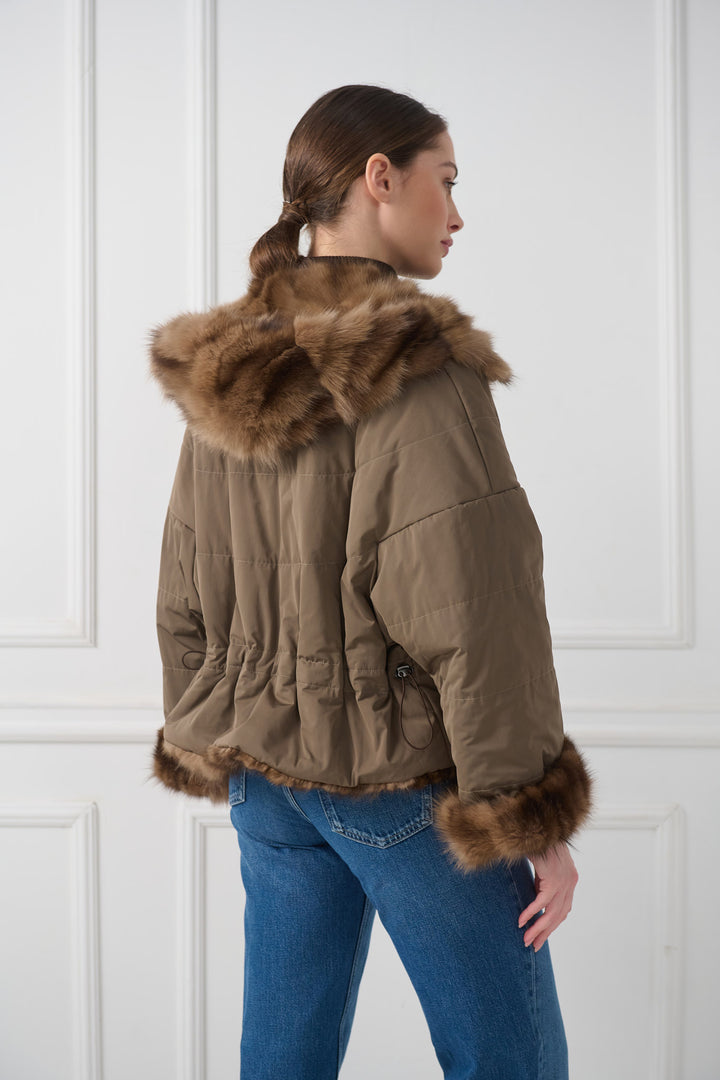 Reversible Hooded Sable Jacket