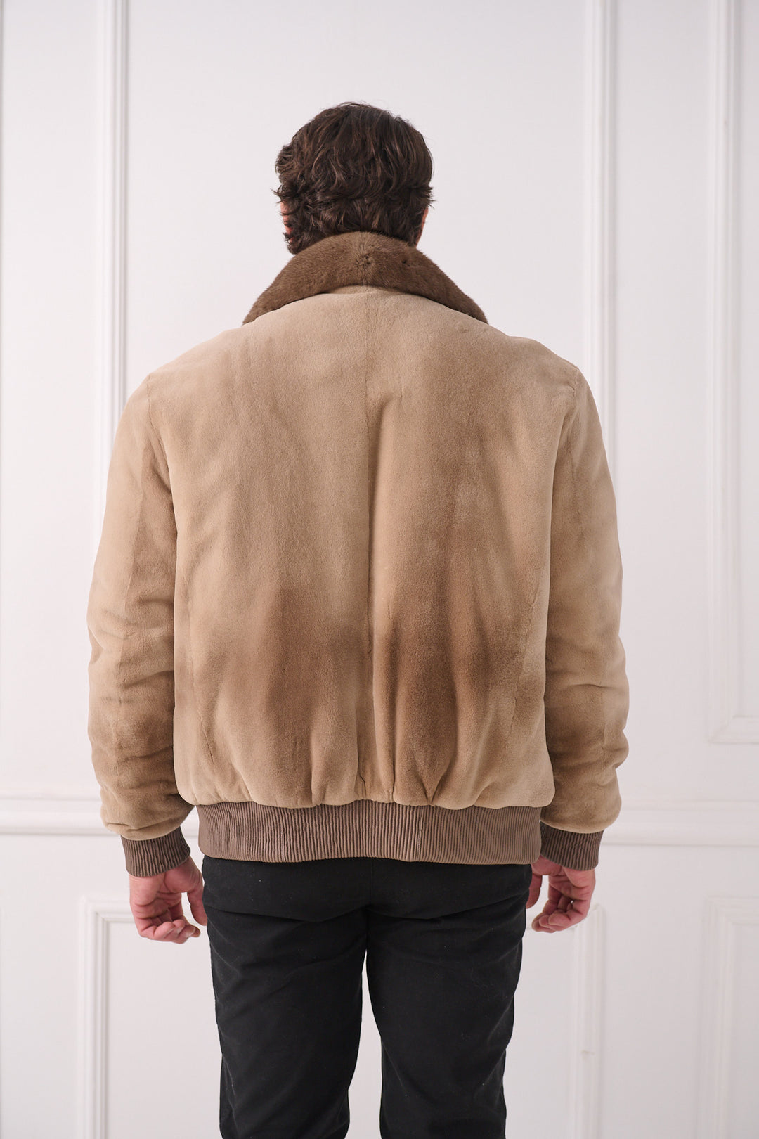 Veste Bomber Partagée en Vison pour Homme