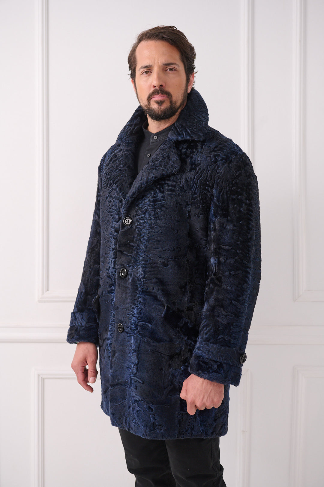 Manteau pour homme en agneau persan
