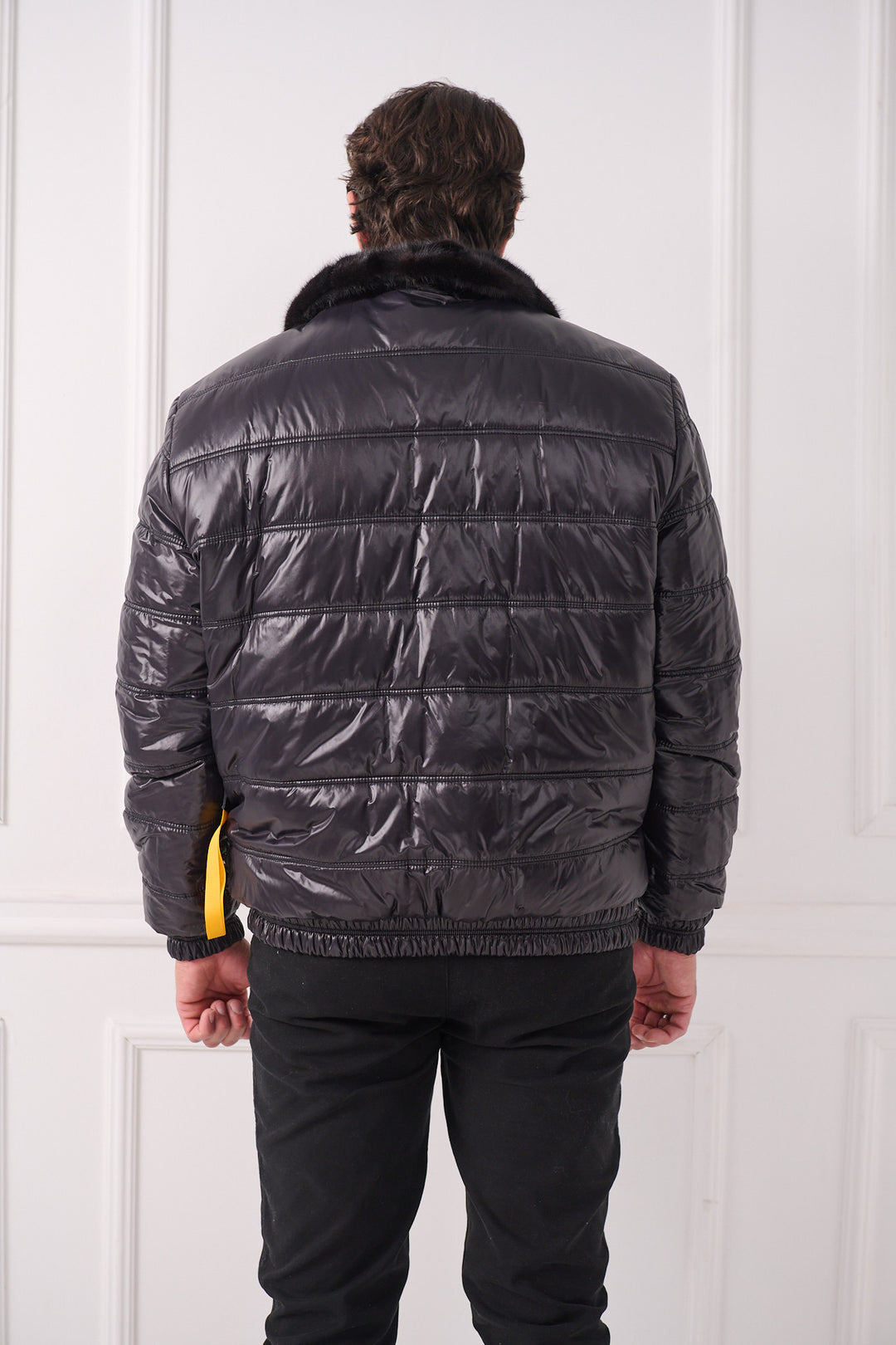 Veste aviateur réversible en vison pour homme