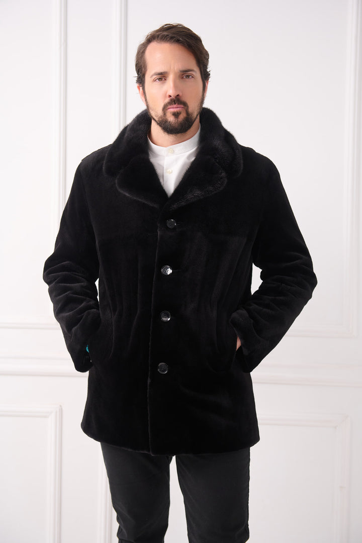 Мужская куртка из стриженого норкового меха