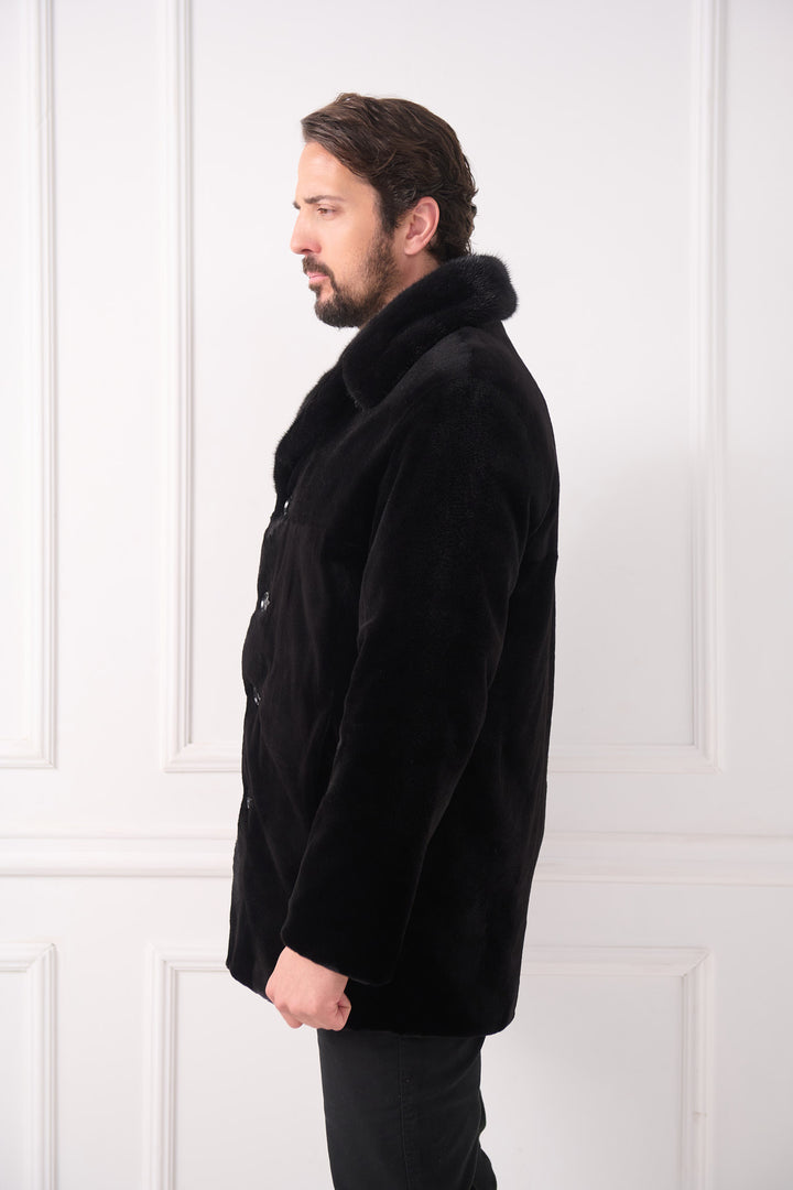 Мужская куртка из стриженого норкового меха