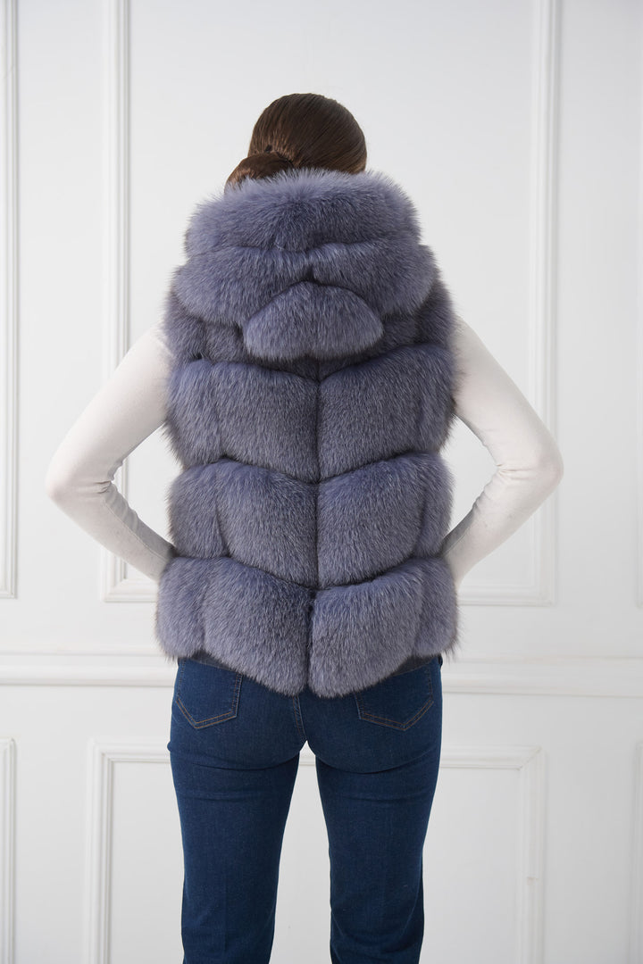 Short Hooded Fox Vest